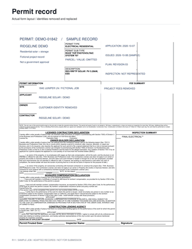 Sample supporting project document